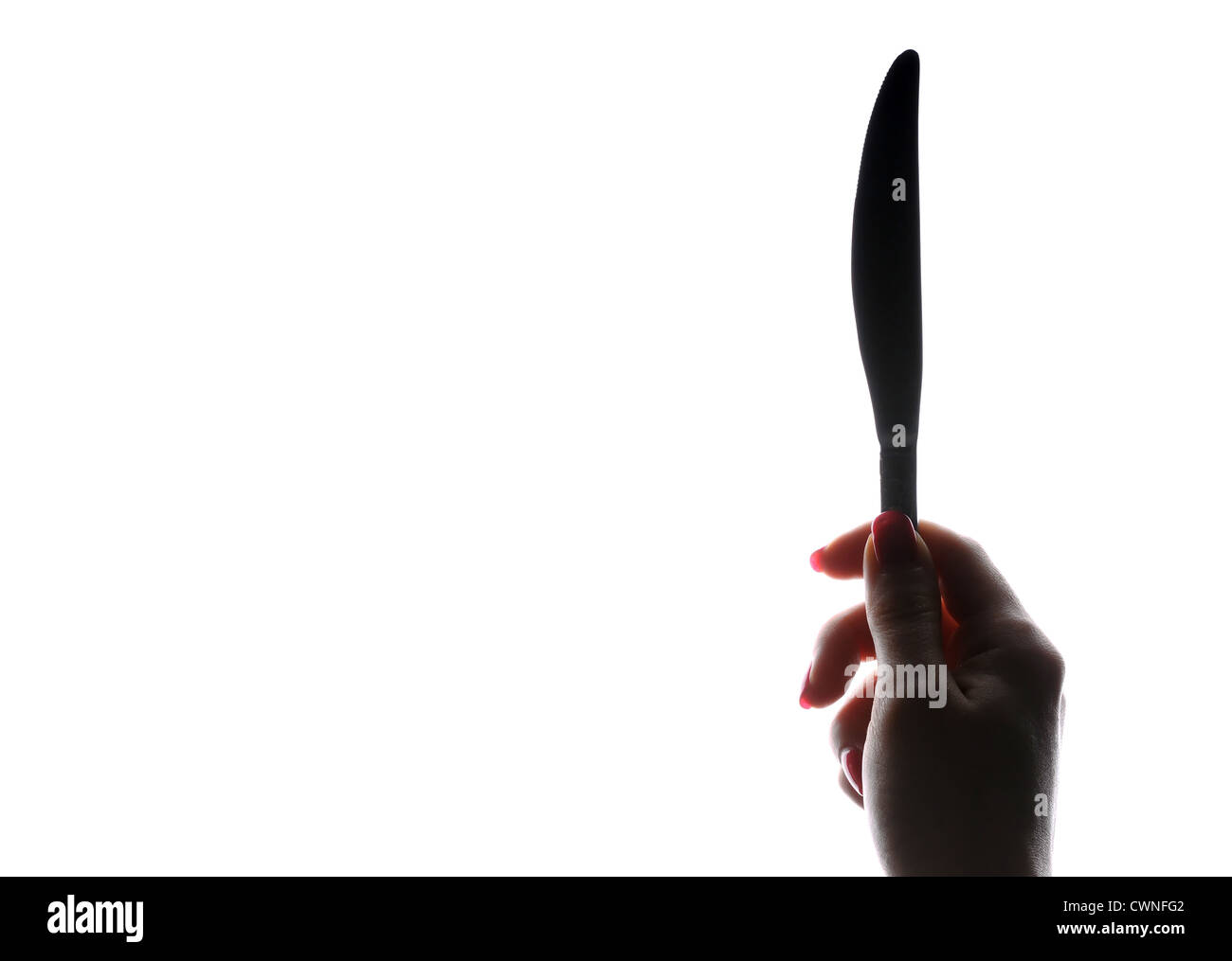 Woman holding knife silhouette hi-res stock photography and images - Alamy