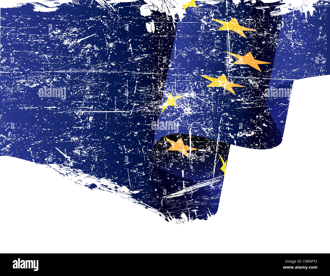 Isolated grunge European Union flag with copy space Stock Photo - Alamy