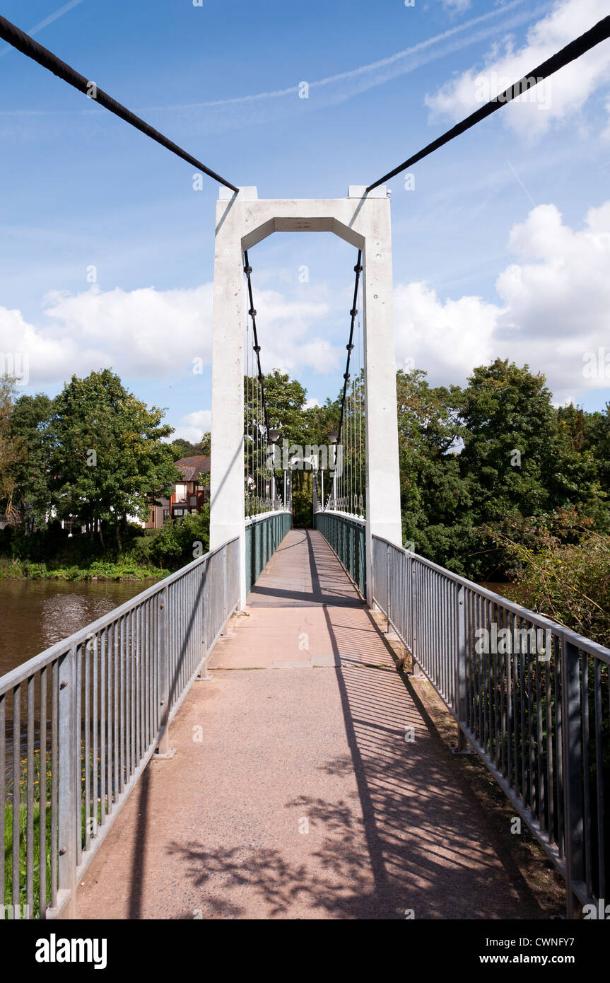 Trews Weir suspension bridge. Exeter, Devon, England Stock Photo - Alamy