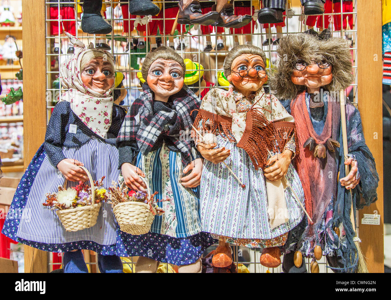 Puppets in shop in Prague, Czech Republic Stock Photo Alamy