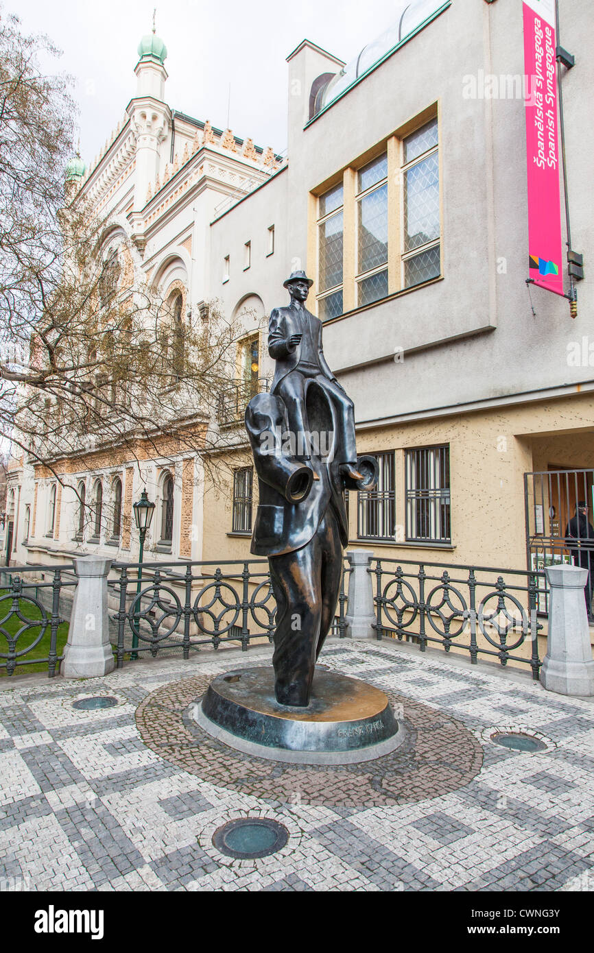 Statue of the author, Franz Kafka, Prague, Czech Republic Stock Photo