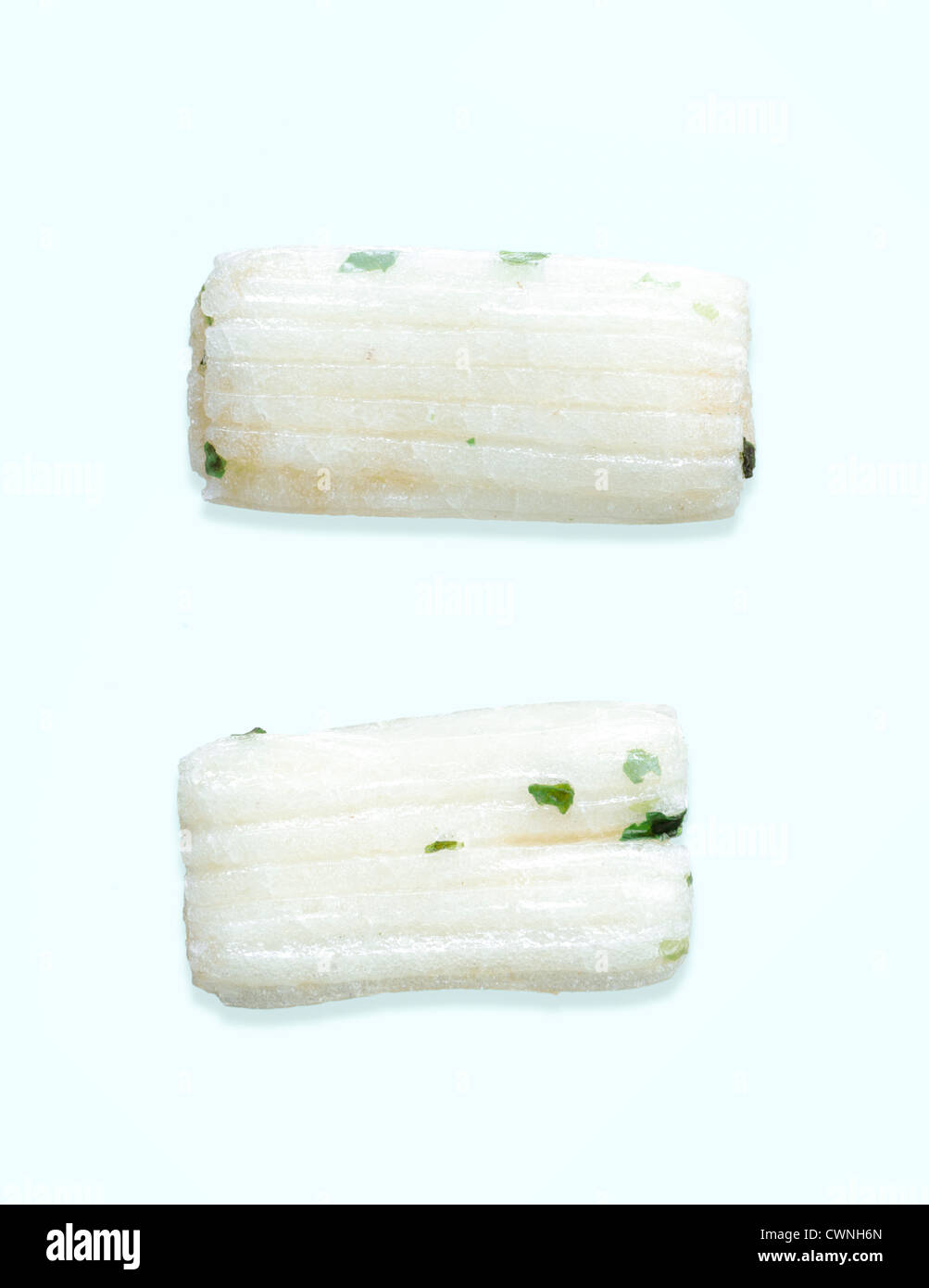 Two japanese rice crackers Stock Photo