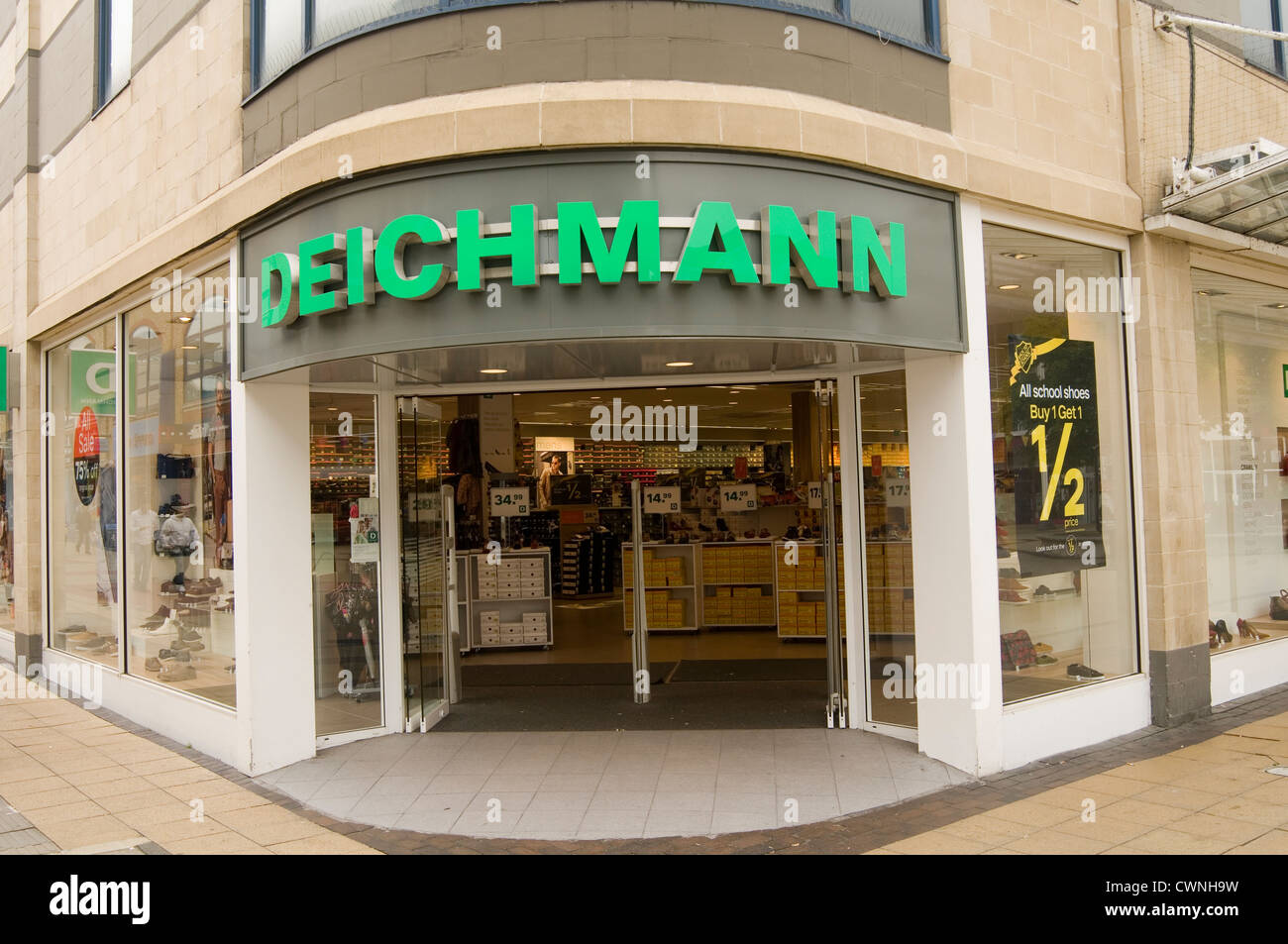 deichmann shoe shop shoeshop shops shoeshops german chain retailer retail Stock Photo
