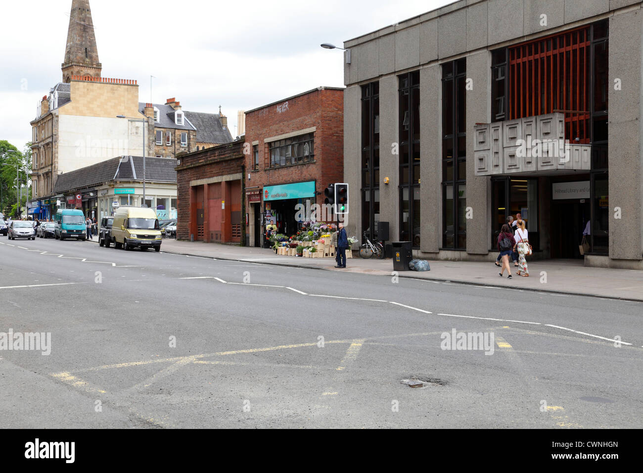 Looking North along Byres Road in the West End of Glasgow, Scotland, UK