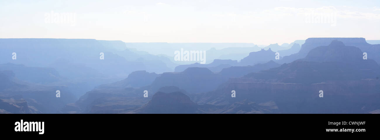 Grand canyon National Park panoramic view from south rim in mist, Arizona, USA Stock Photo