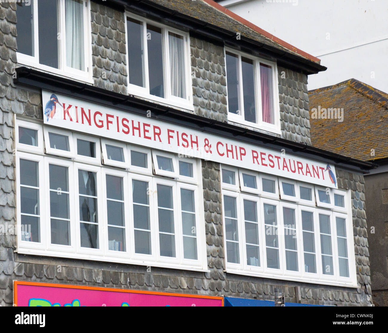 St Ives Cornwall England Kingfisher Fish and chips Stock Photo