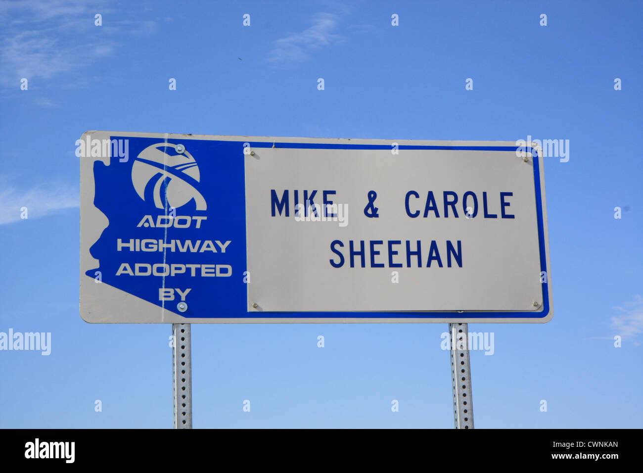 Adopt a highway sign, Arizona, USA Stock Photo