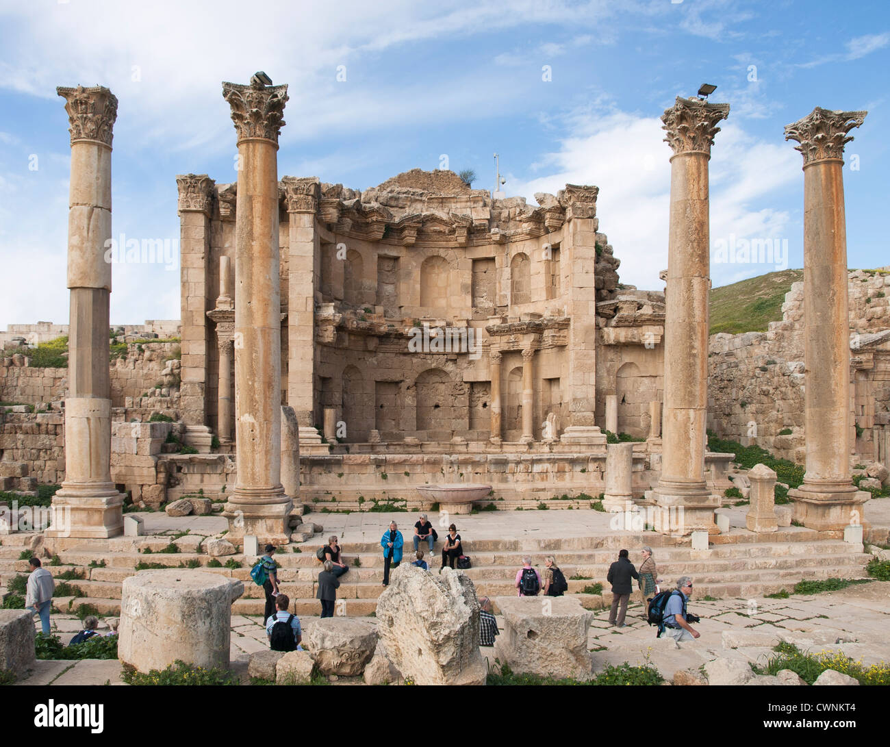 Ruins of the roman city of Gerasa in todays Jerash in Jordan, the ...
