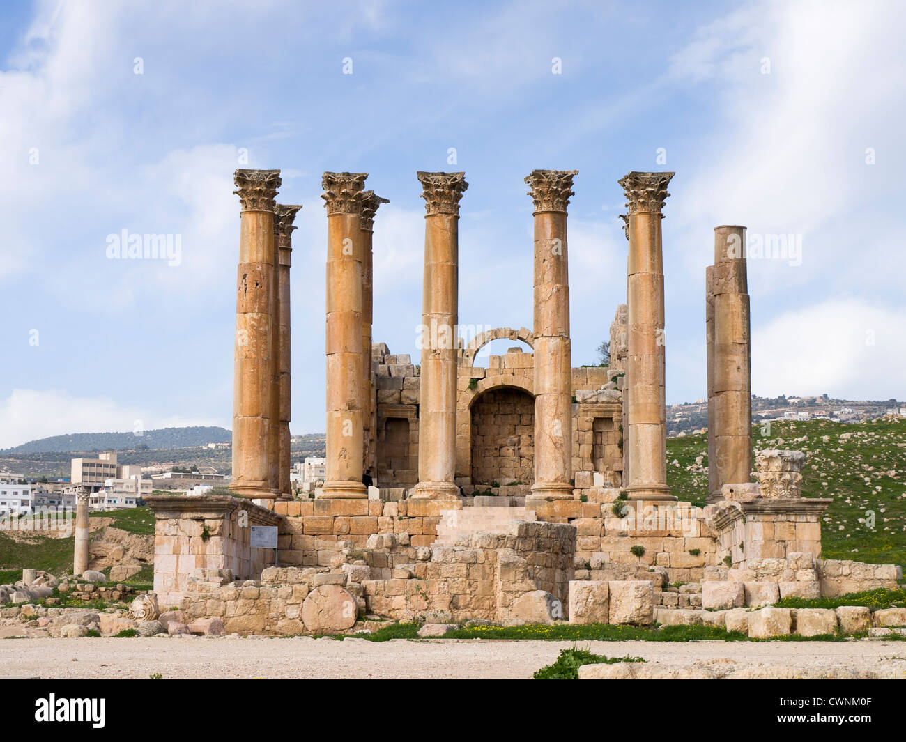 Ruins of the roman city of Gerasa in todays Jerash in Jordan, the ...
