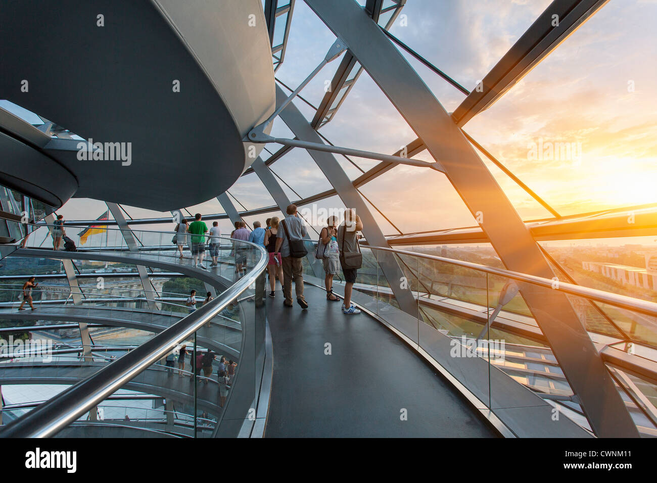 Europe, Germany, Berlin, Norman Foster's Dome of the Reichstag Building Stock Photo