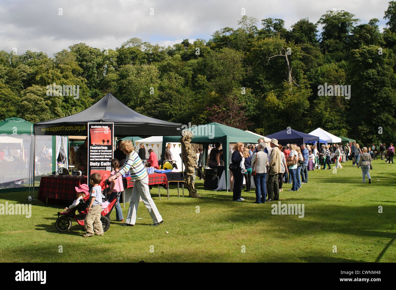 Marquees at Art in the Park, Colinton Village, Edinburgh Stock Photo