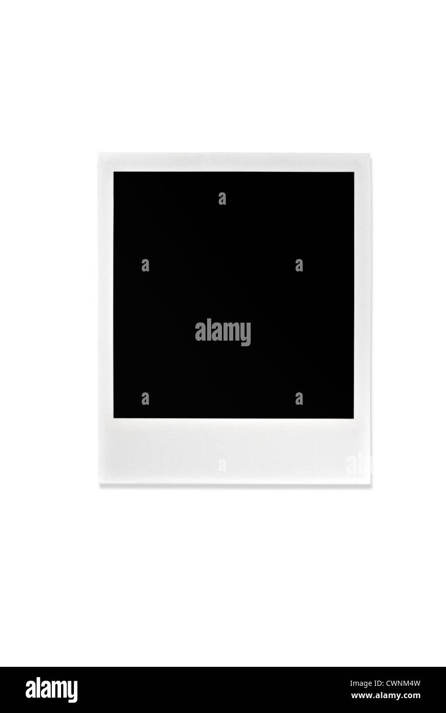 Black Polaroid, blank Polaroid frame, isolated on 100% white background Stock Photo