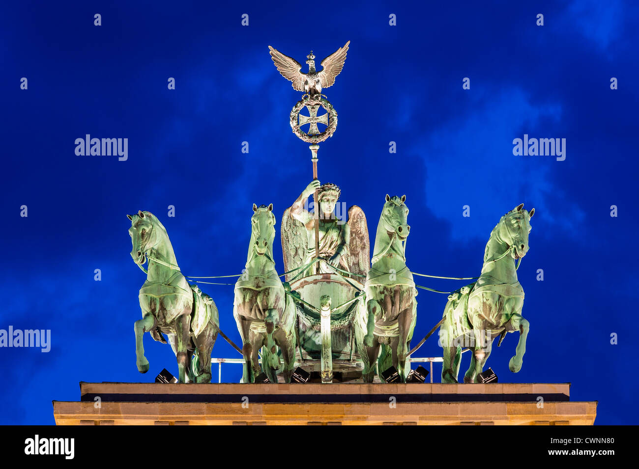 Europe, Germany, Berlin, BQuadriga Statue on Brandenburg Gate Stock Photo