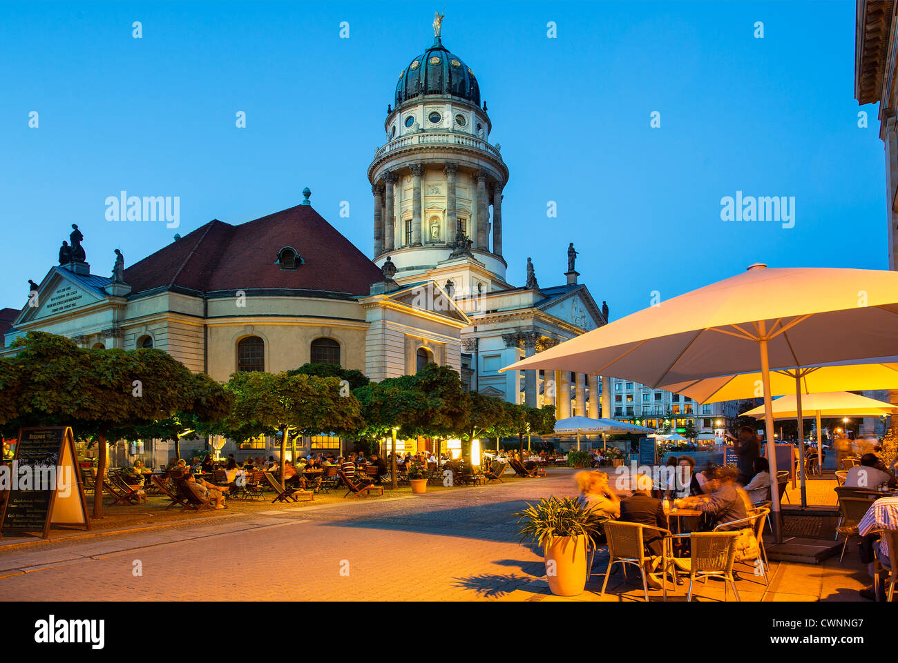 Europe, Germany, Berlin, Night Life in Gendarmenmarkt Stock Photo