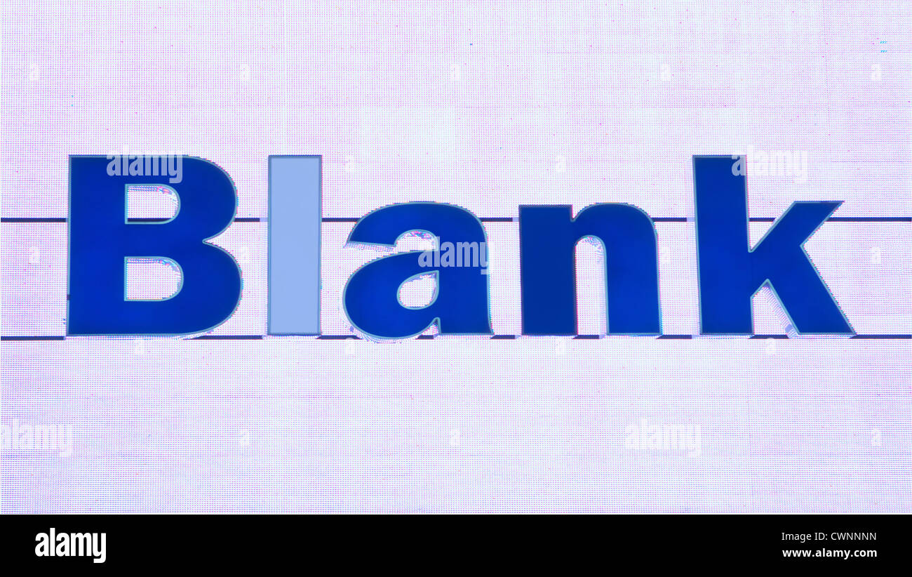Blank, photo compositing, illuminated advertising of a bank Stock Photo