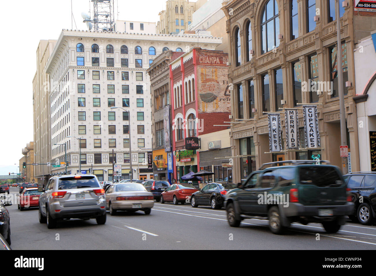 Champa street, Downtown, Denver, Colorado, USA Stock Photo