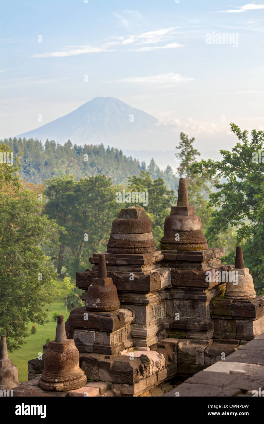 Volcano from borobudur temple hi-res stock photography and images - Alamy