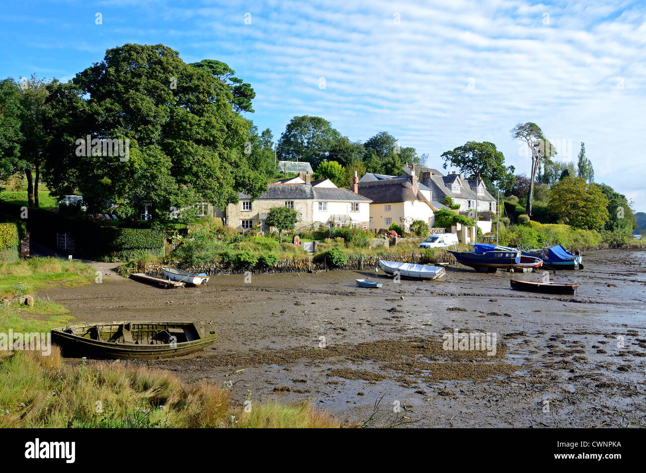 The riverside village of St.Clement near Truro in Cornwall, UK Stock