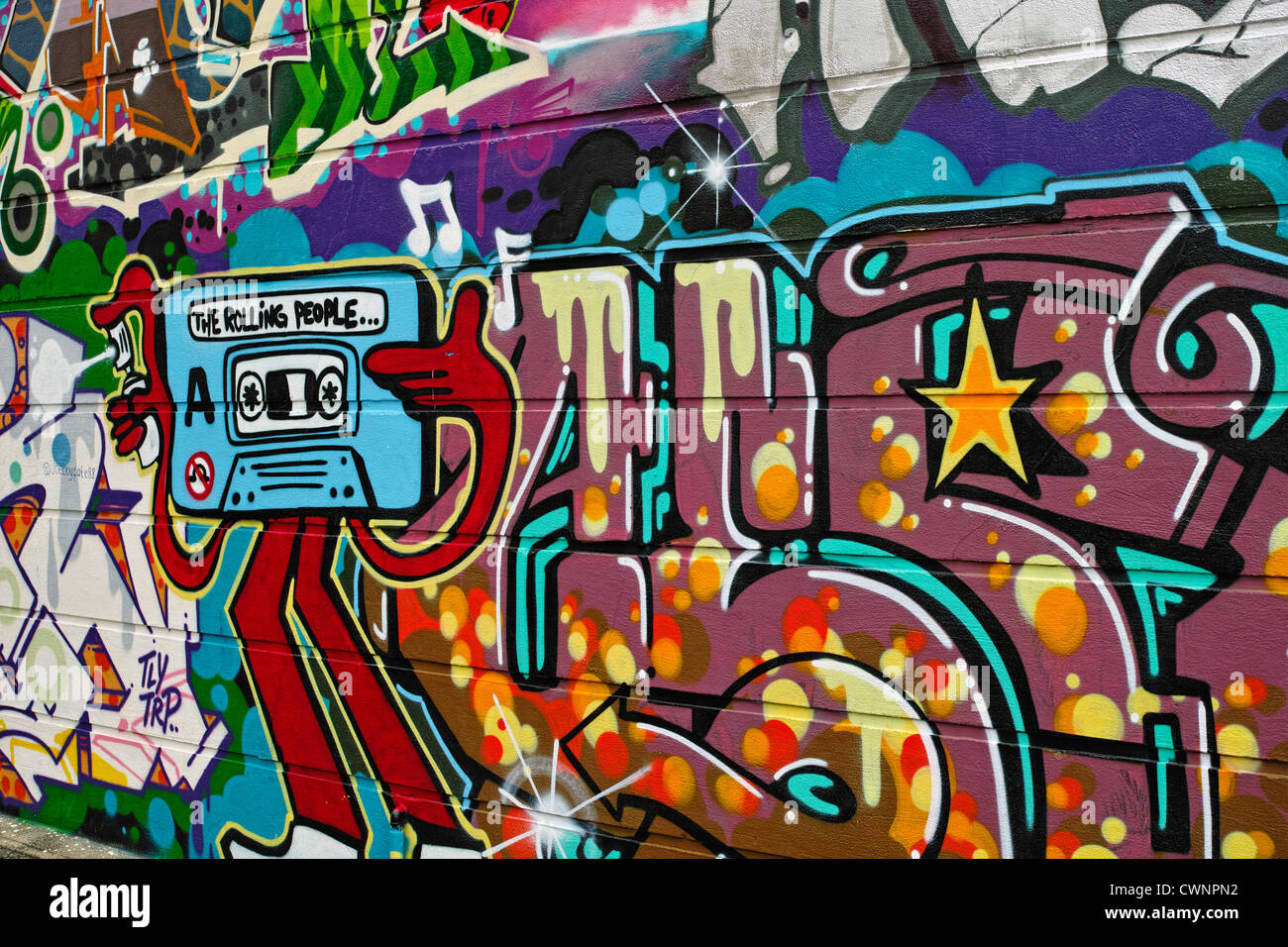 Colourful Graffiti near Brick Lane Stock Photo