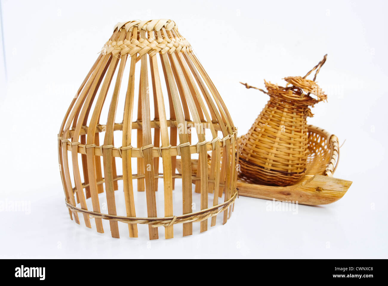 Thailand bamboo fishing trap made from bamboo wood Stock Photo - Alamy