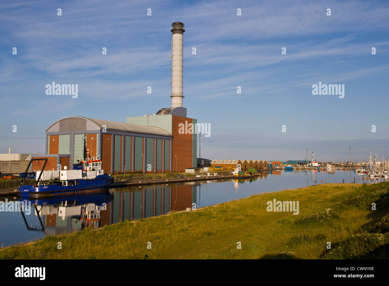 Shoreham-by-Sea harbour and power station Stock Photo