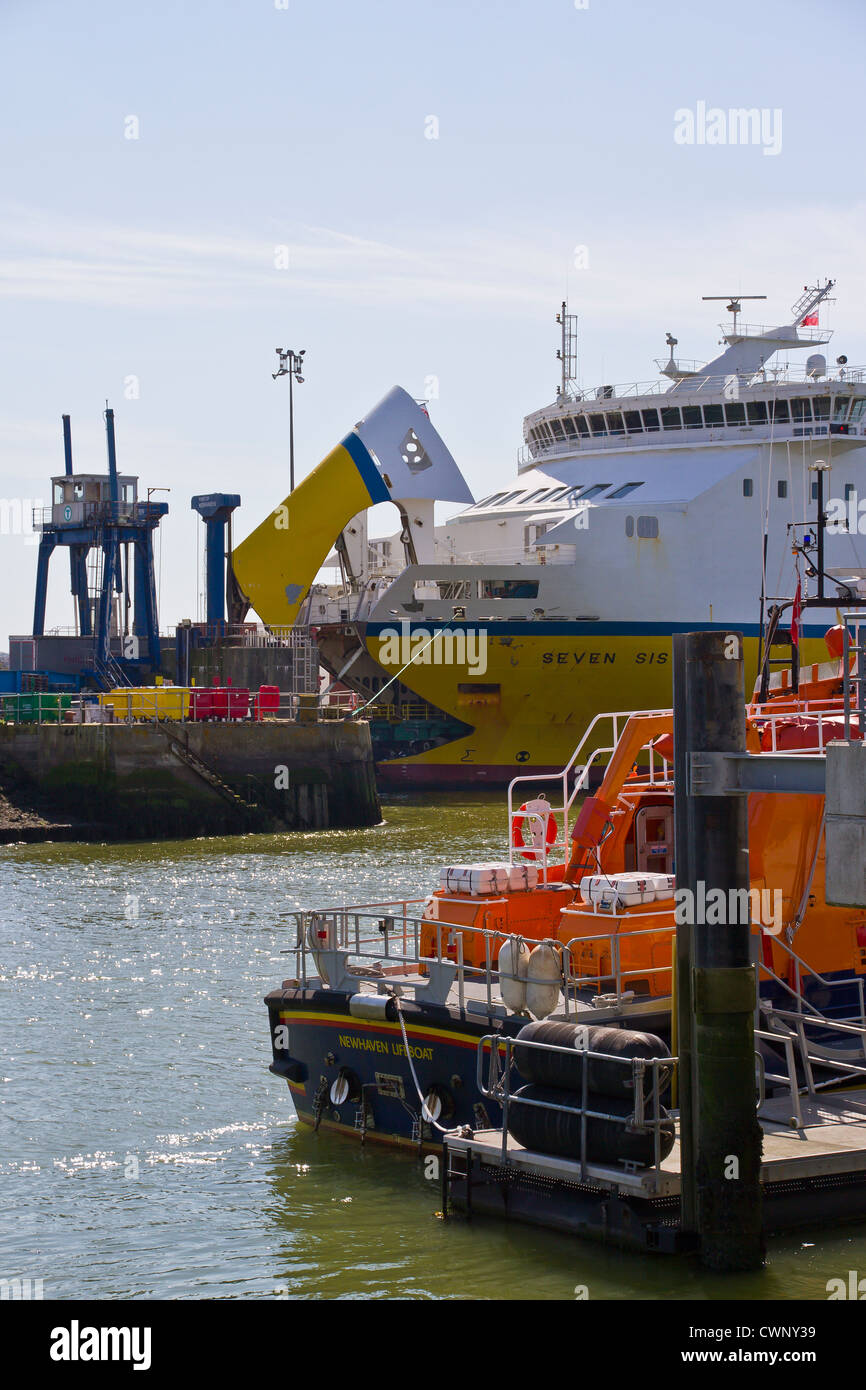 The Seven Sisters ferry loading at Newhaven Stock Photo Alamy