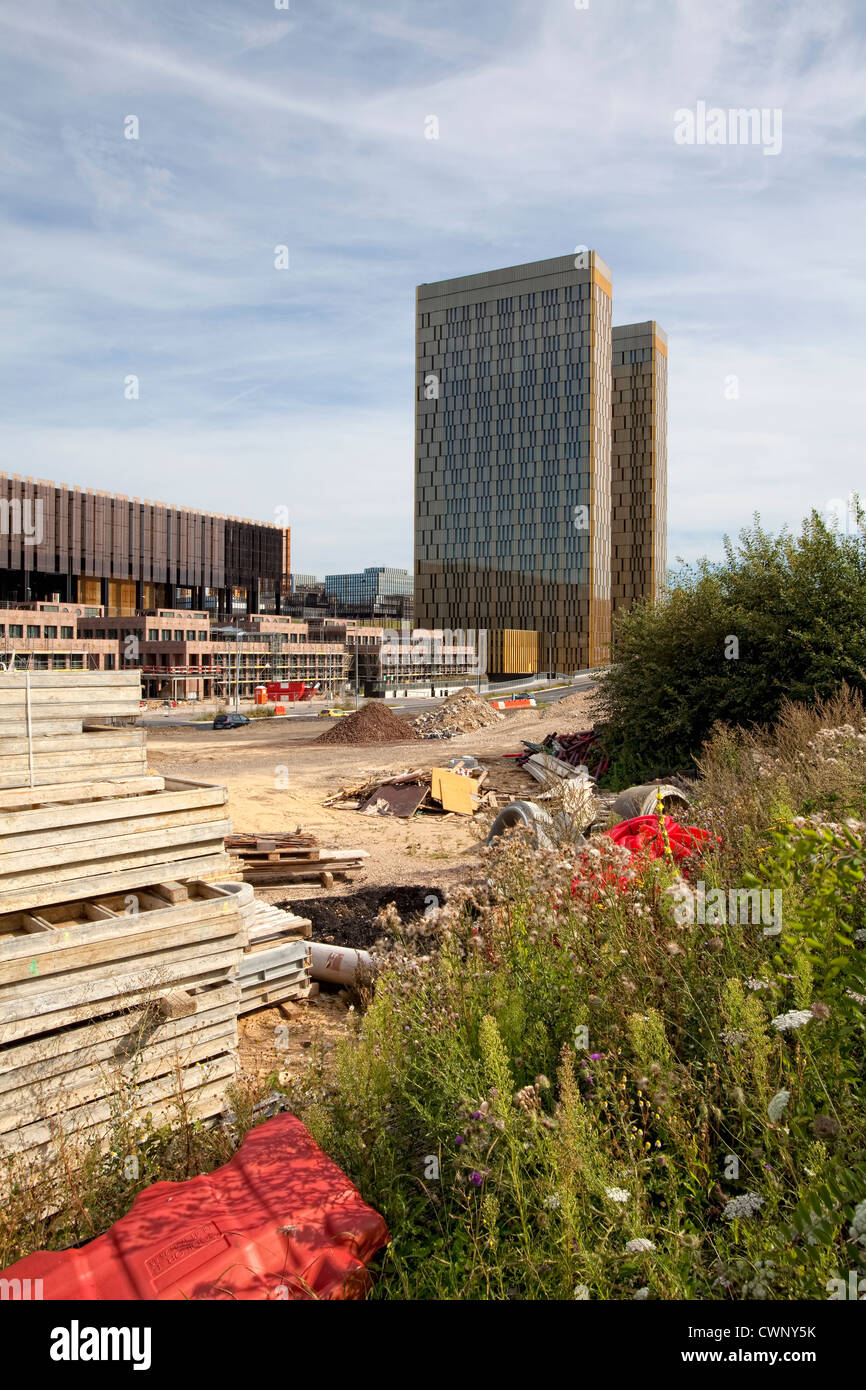 construction site, Office towers, European Court of Justice, Kirchberg Plateau, European District, Luxembourg City, Europe Stock Photo