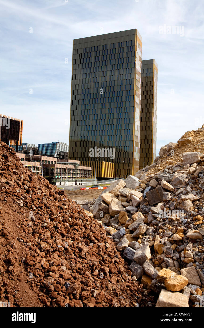 construction site, Office towers, European Court of Justice, Kirchberg Plateau, European District, Luxembourg City, Europe Stock Photo