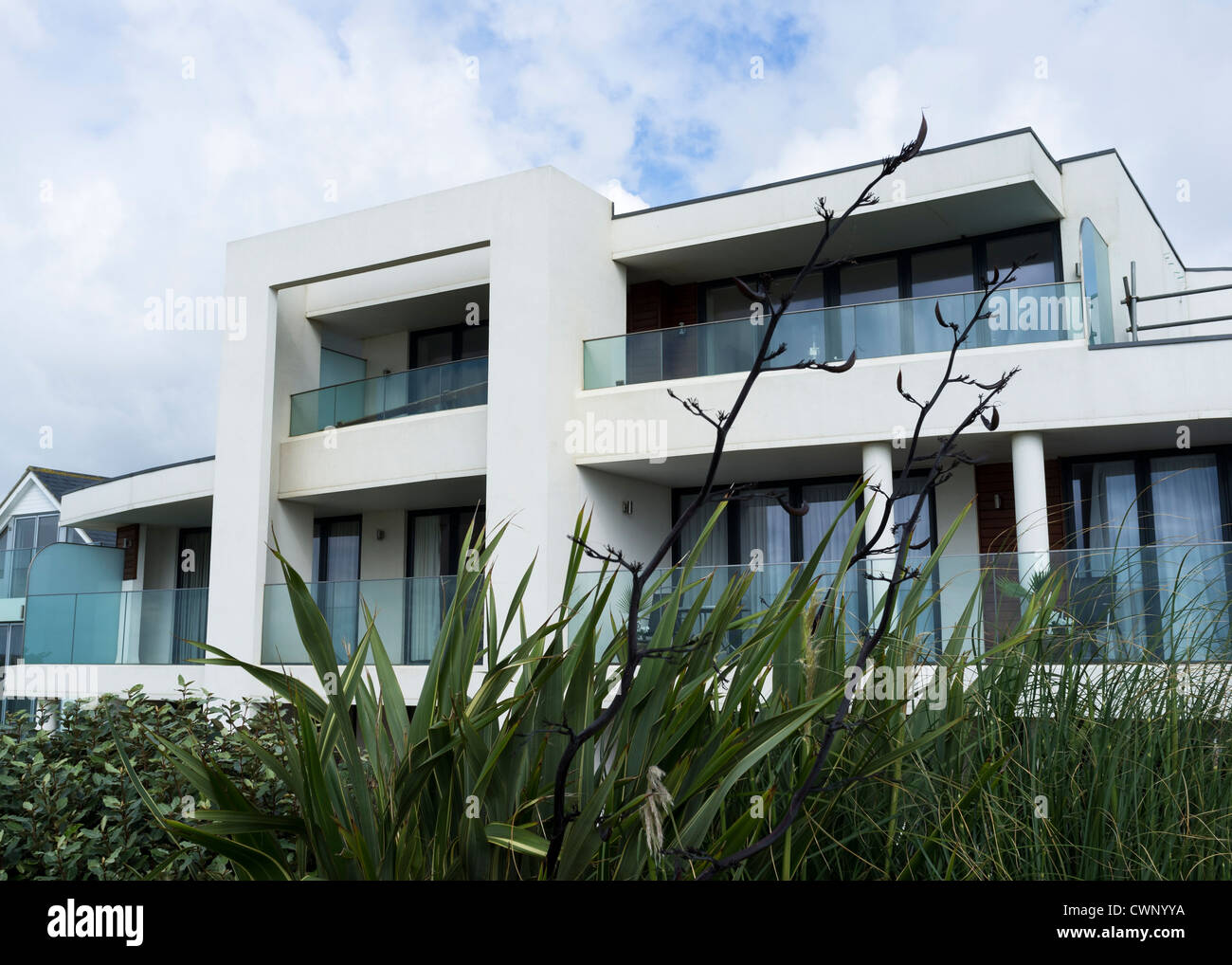 A modern apartment block (flats) on Worthing seafront Stock Photo Alamy