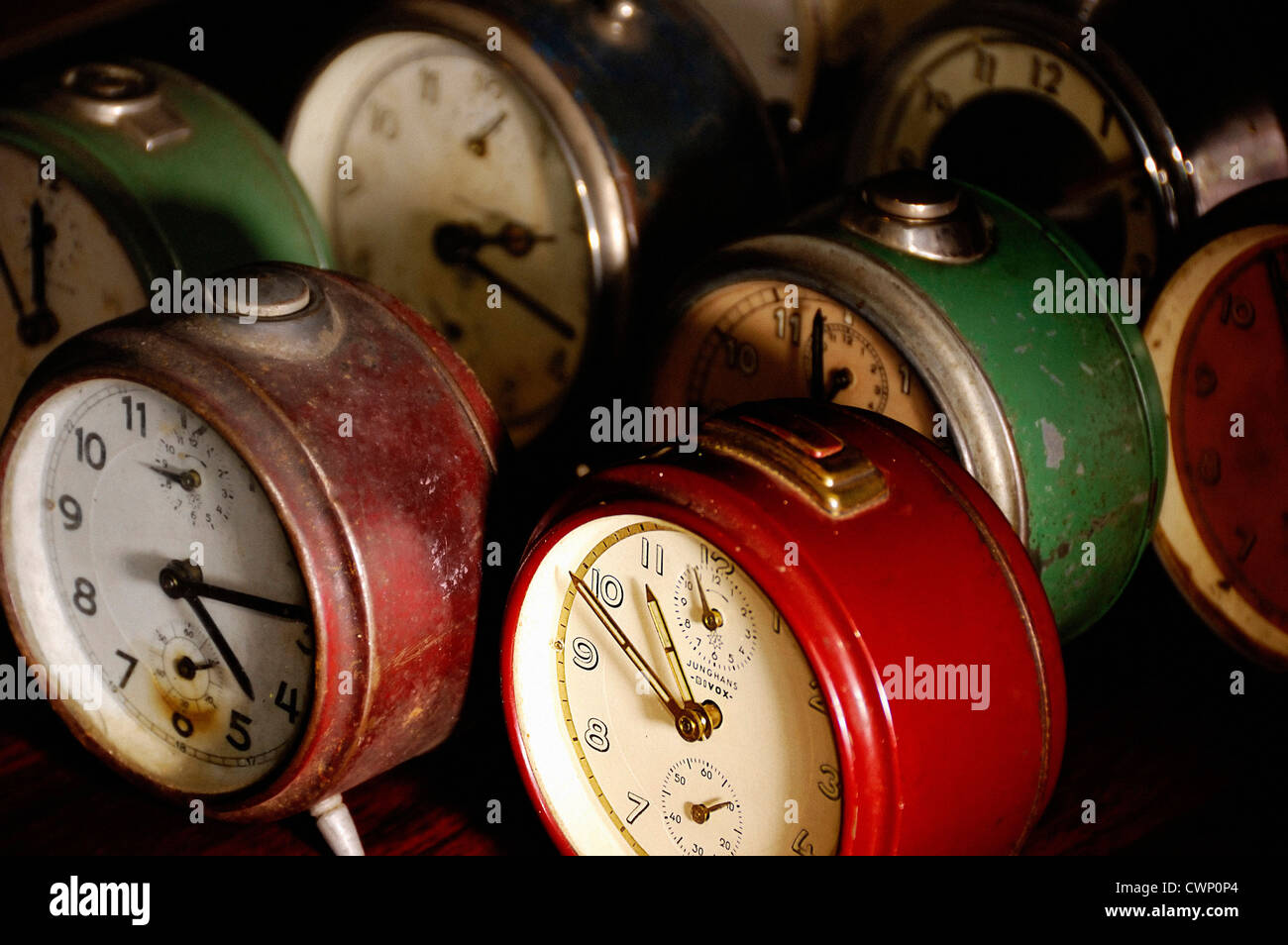 vintage alarm clocks Stock Photo Alamy