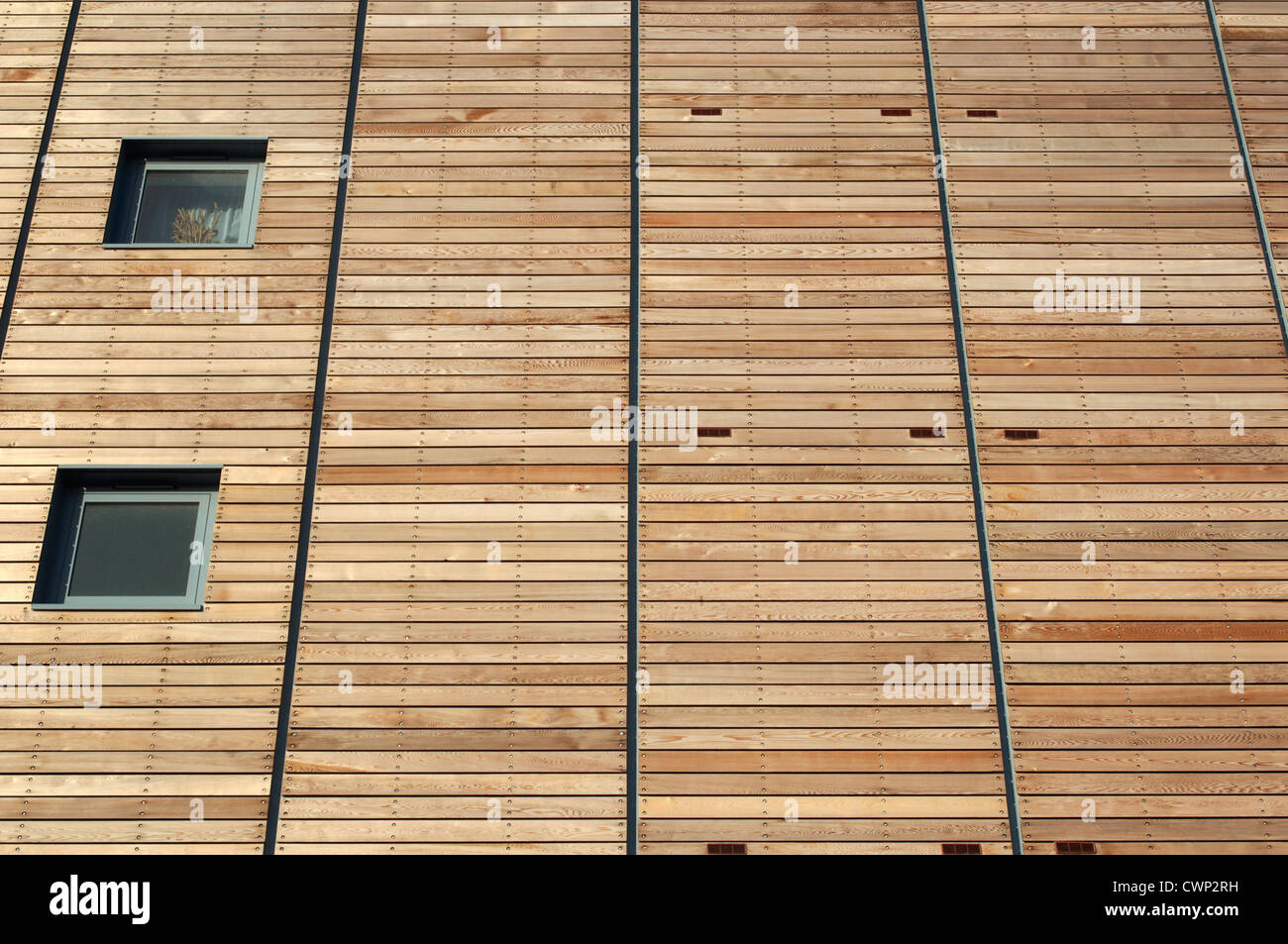 Timber cladding facade. Ipswich, UK. Stock Photo