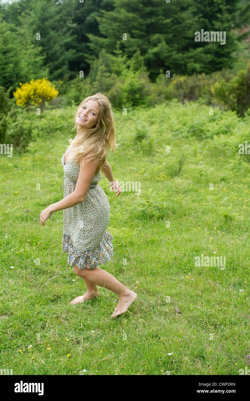 Woman barefeet walking hi-res stock photography and images - Alamy
