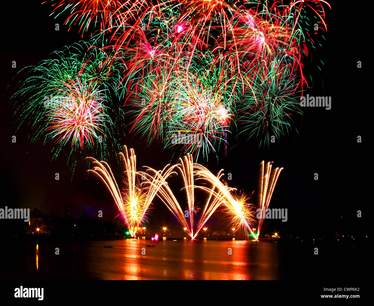 fireworks over water Stock Photo - Alamy