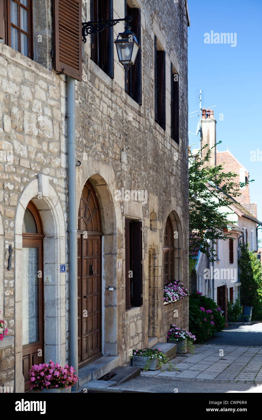 Antique village houses in Bourgogne, Pesmes, France Stock Photo