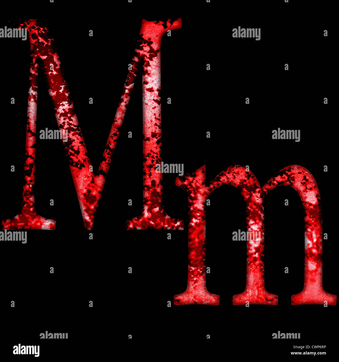 grunge font letter m on a black background Stock Photo Alamy