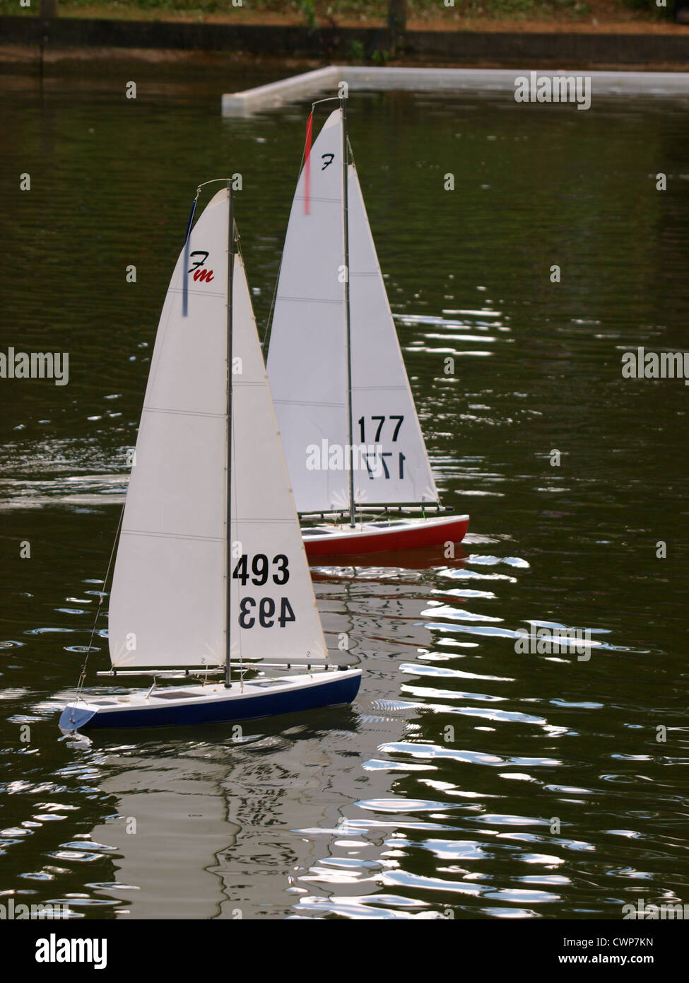 Remote controlled yachts racing, UK Stock Photo - Alamy