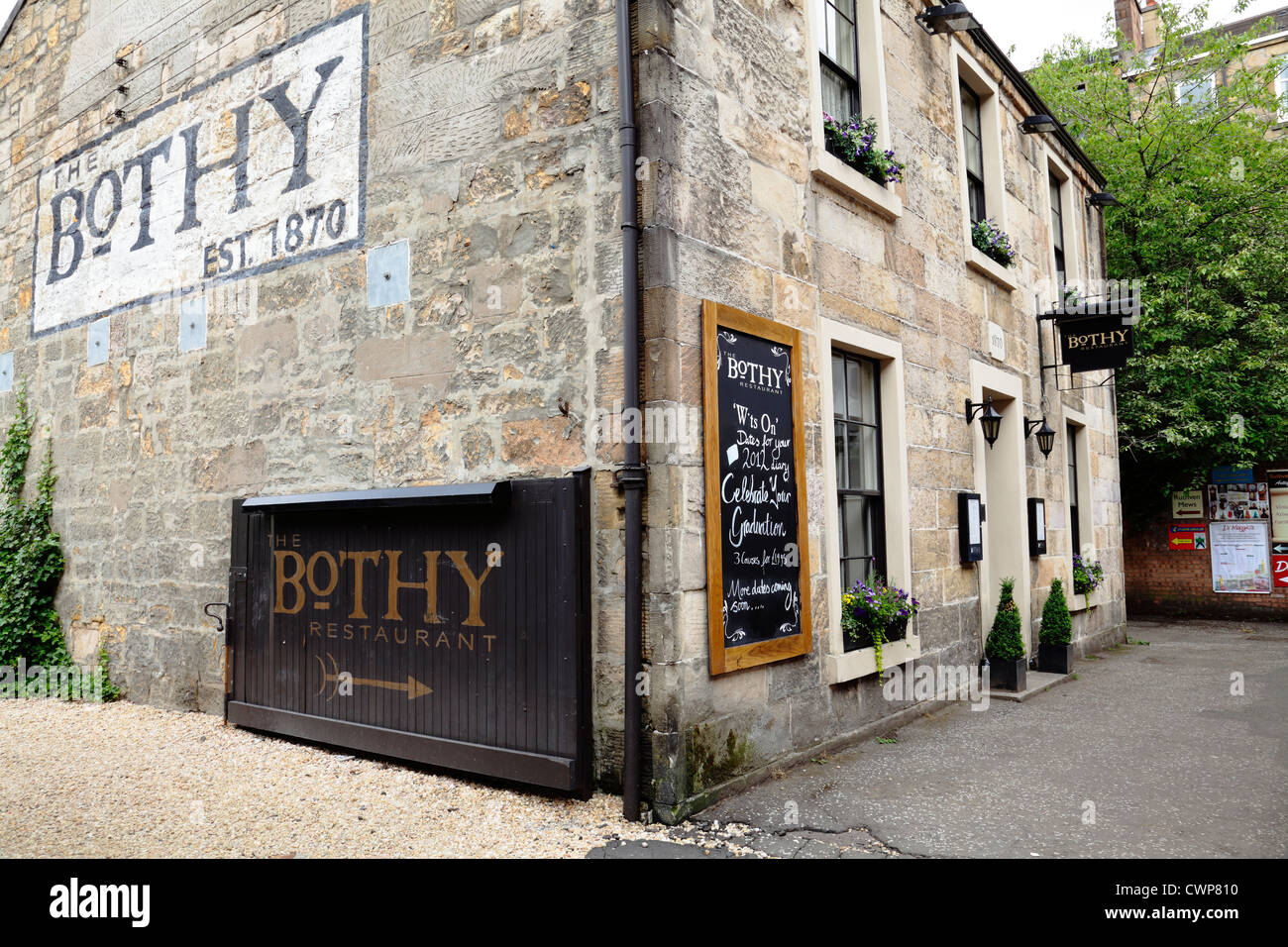 The Bothy restaurant on Ruthven Lane in the West End of Glasgow Stock