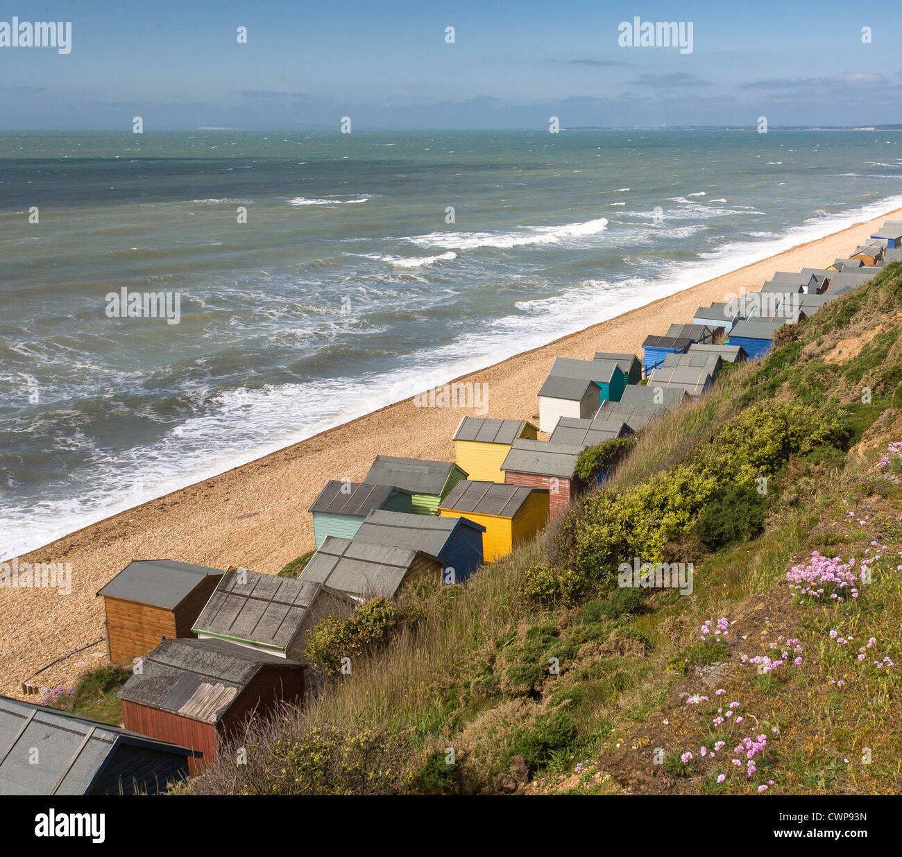 Beach huts, Milford on Sea, New Forest Stock Photo Alamy