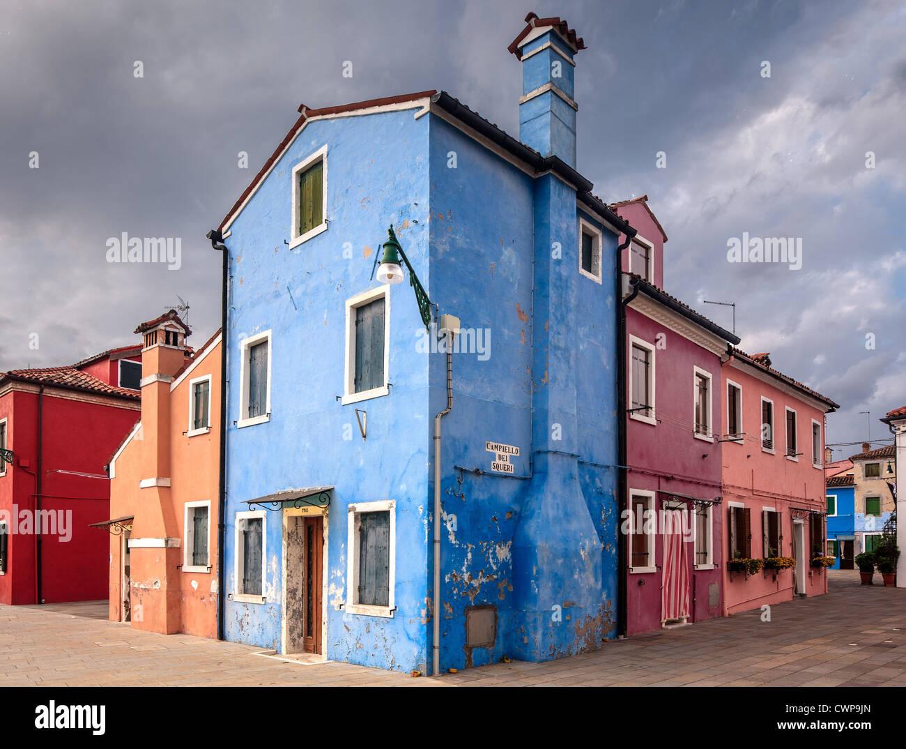 Blue house, Burano, Venice Lagoon, Italy Stock Photo - Alamy