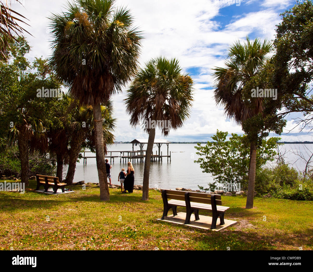 Fishing on the Indian River Lagoon at the Melbourne Beach Pier in