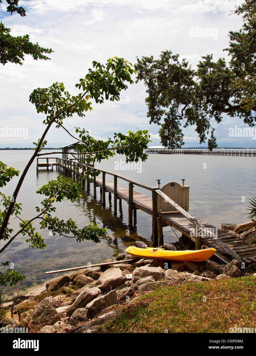 River Walk on the Indian River Lagoon at the Melbourne Beach Pier in