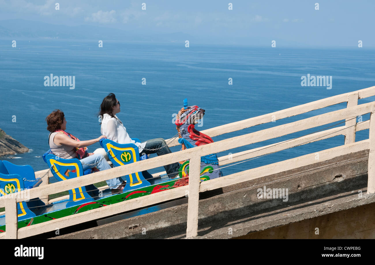 Roller Coaster ride above the Bay of Biscay Northern Spain Stock Photo