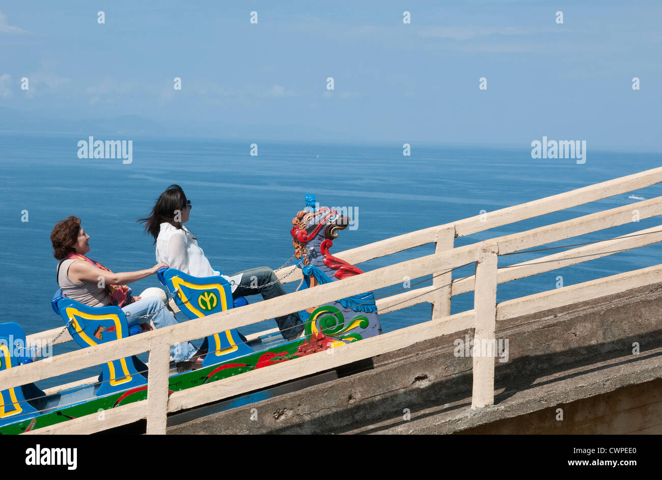 Roller Coaster ride above the Bay of Biscay Northern Spain Stock Photo