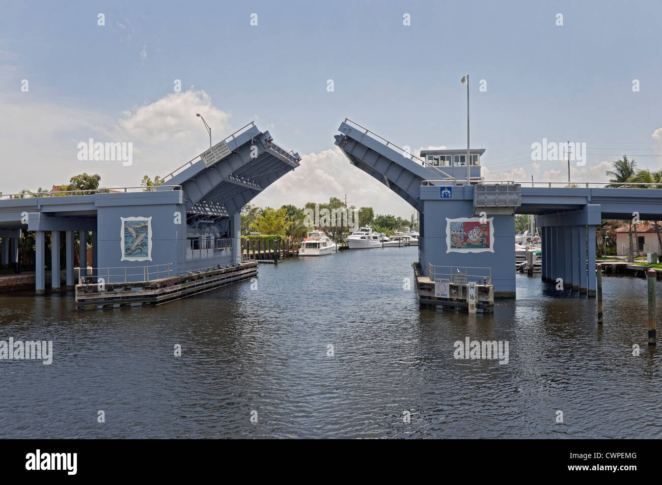 Las Olas Boulevard Bridge over the New River, Ft. Lauderdale Stock