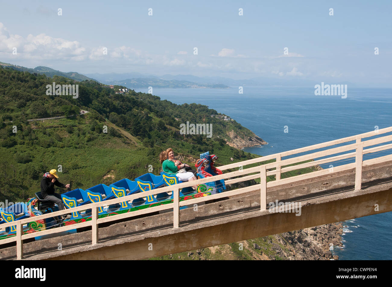 Roller Coaster ride above the Bay of Biscay Northern Spain Stock Photo