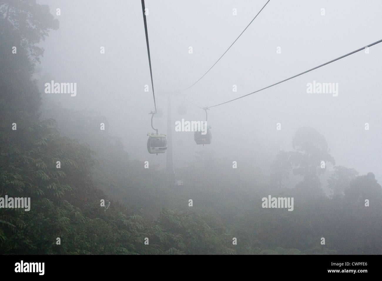 Fun at the Genting Theme Park in Genting Highlands with rides and restaurants and hotels . Stock Photo