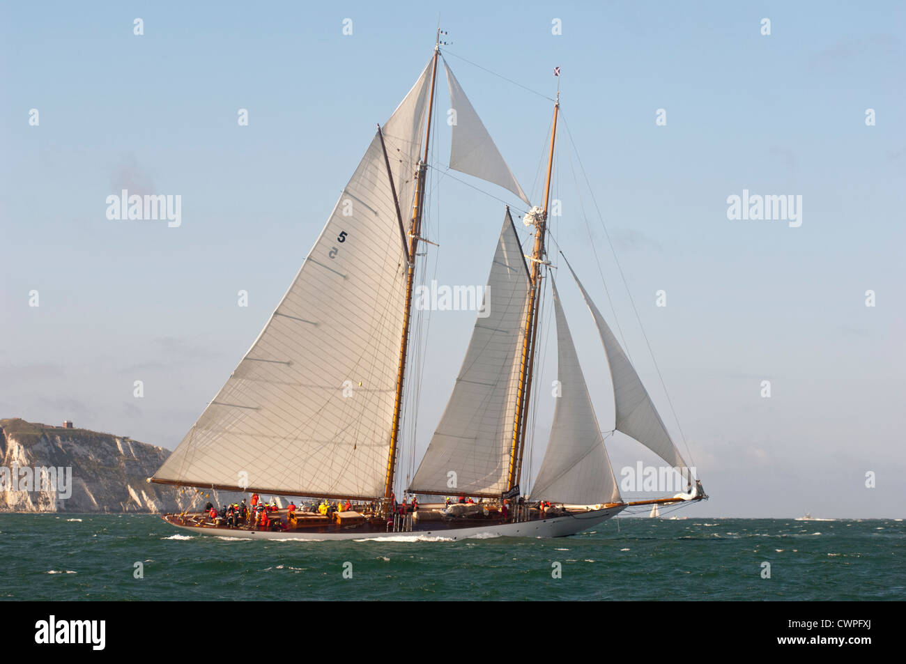 Classic yacht Eleonora sailing around the Isle of Wight passed the