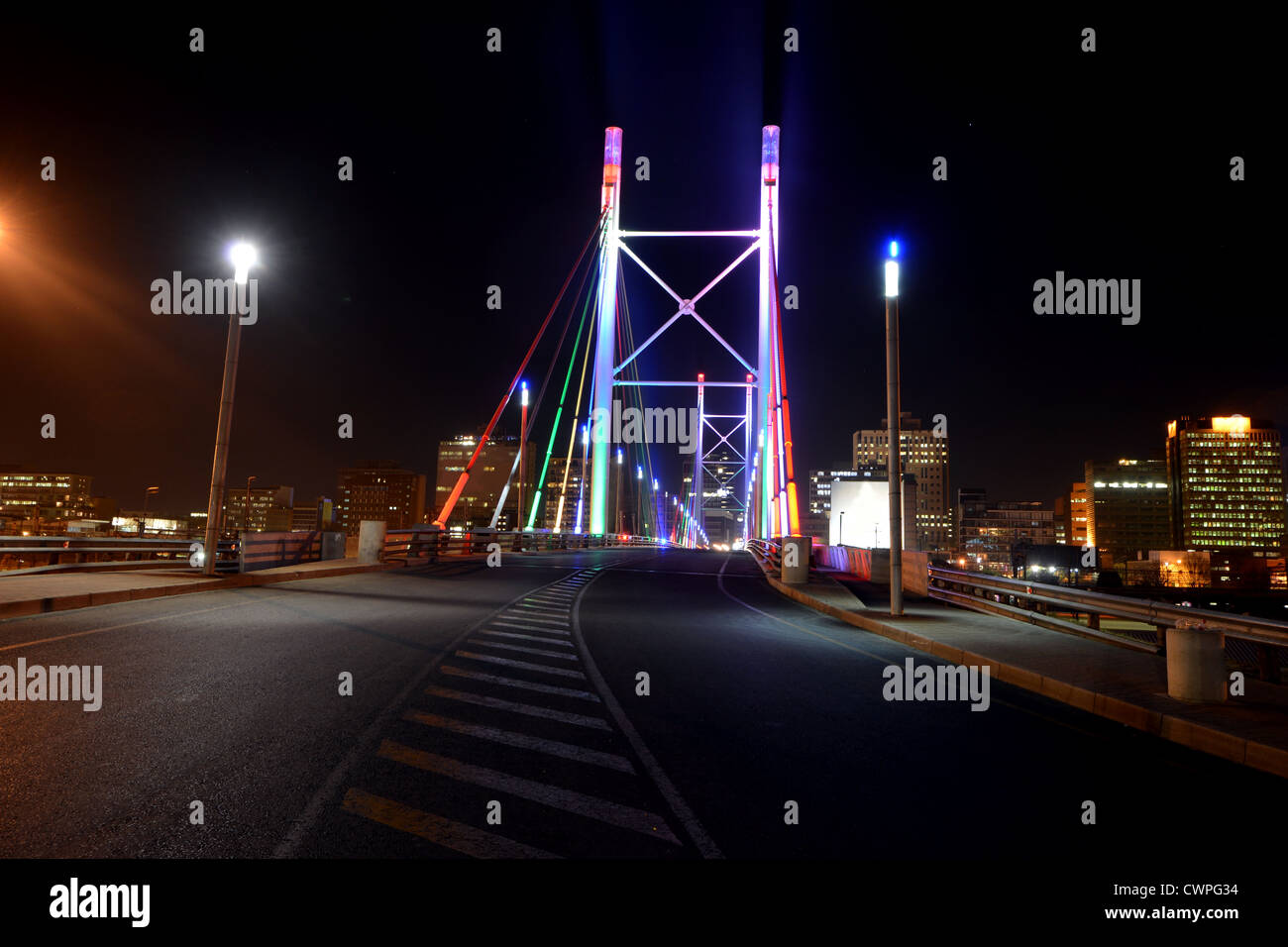 Nelson Mandela Bridge, in Johannesburg, South Africa. The bridge was