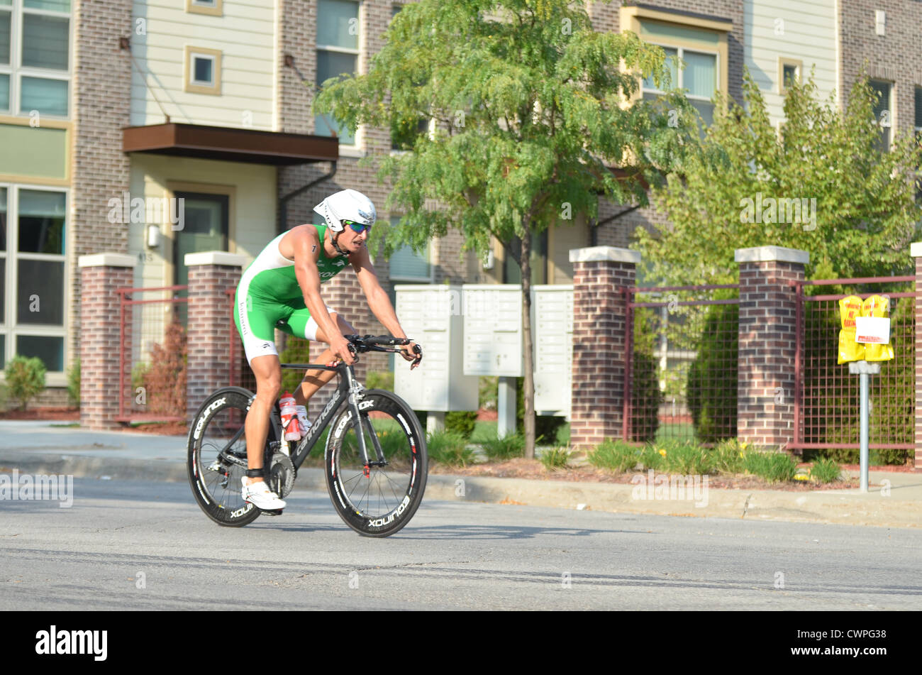 James Seear of Australia during bicycle stage of 2012 HyVee Triathlon