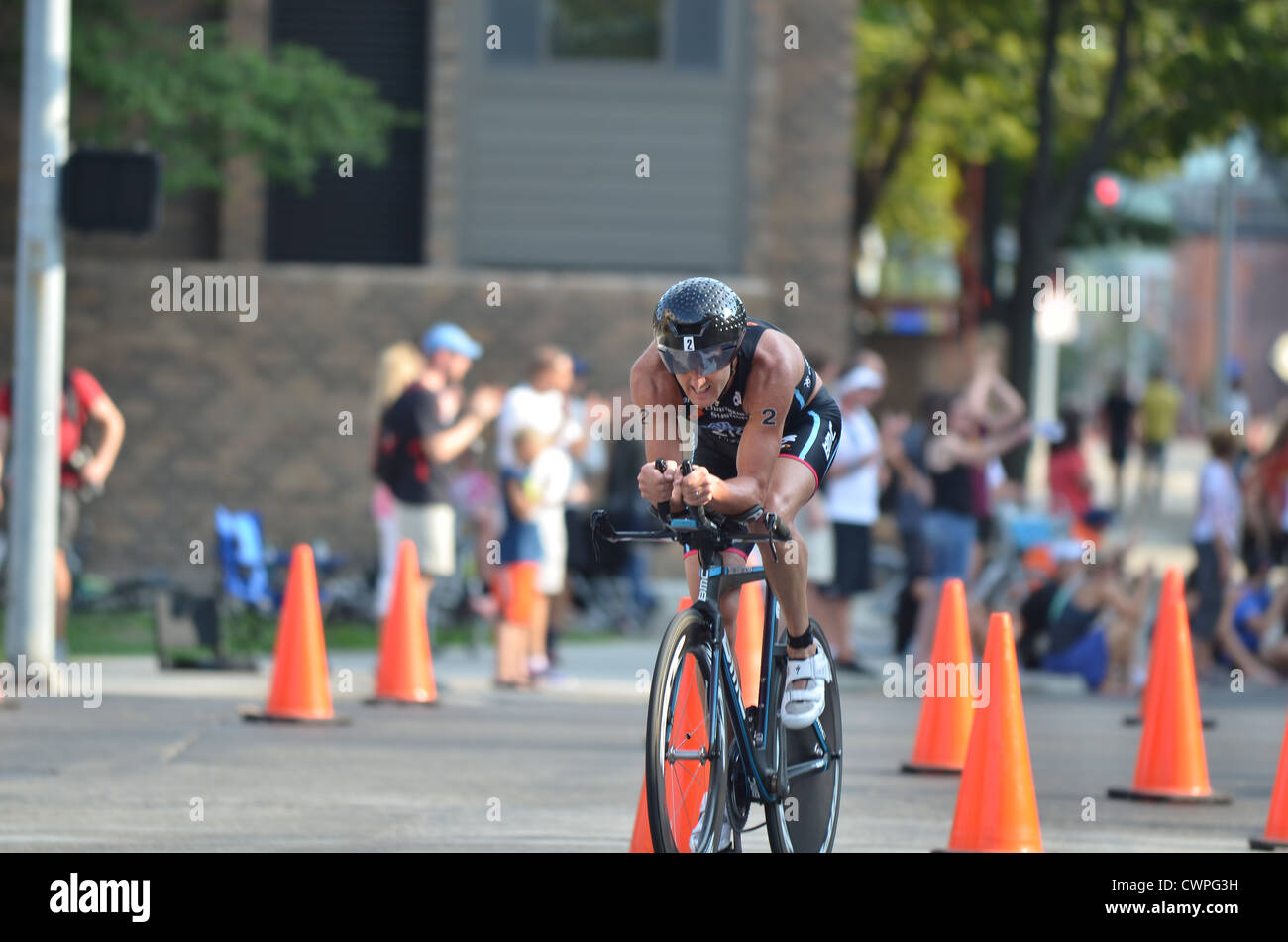 Bicycle stage of 2012 HyVee Triathlon Des Moines Stock Photo Alamy